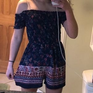 Floral Off the Shoulder Boho Romper